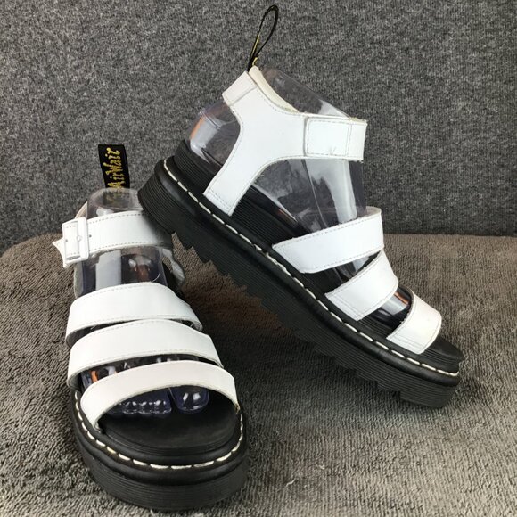 Doc Martens Blaire White Leather Platform Ankle Strap Sandals EU 38 - Picture 3 of 15